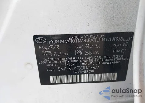 2018 Hyundai Sonata Sport+ from USA, damaged, VIN 5NPE34AFXJH715623